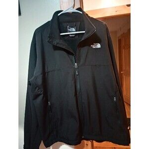 The North Face Mens XL Black Wind Stopper Soft Shell Fleece Lined Zip Jacket